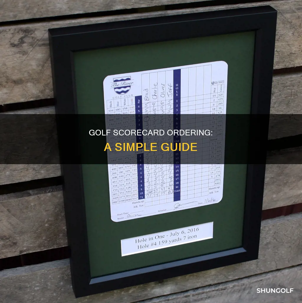 how to order golf scorecard