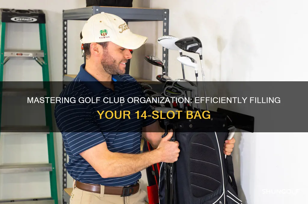 how to place golf clubs in a 14 slot bag