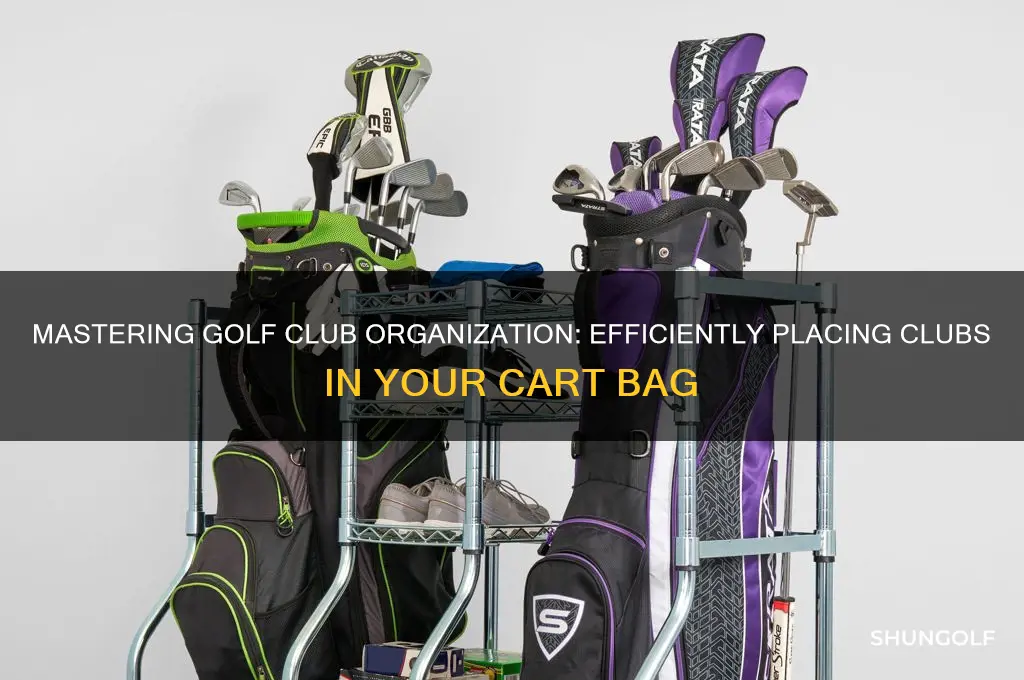 how to place golf clubs in a cart bag