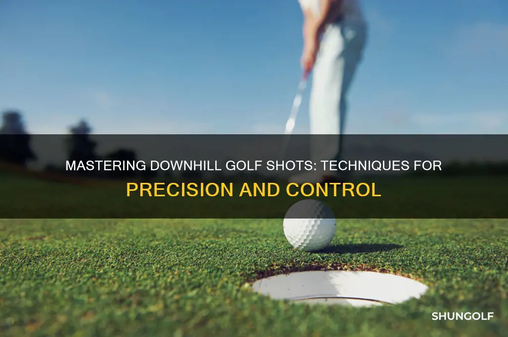 how to play a downhill golf shot