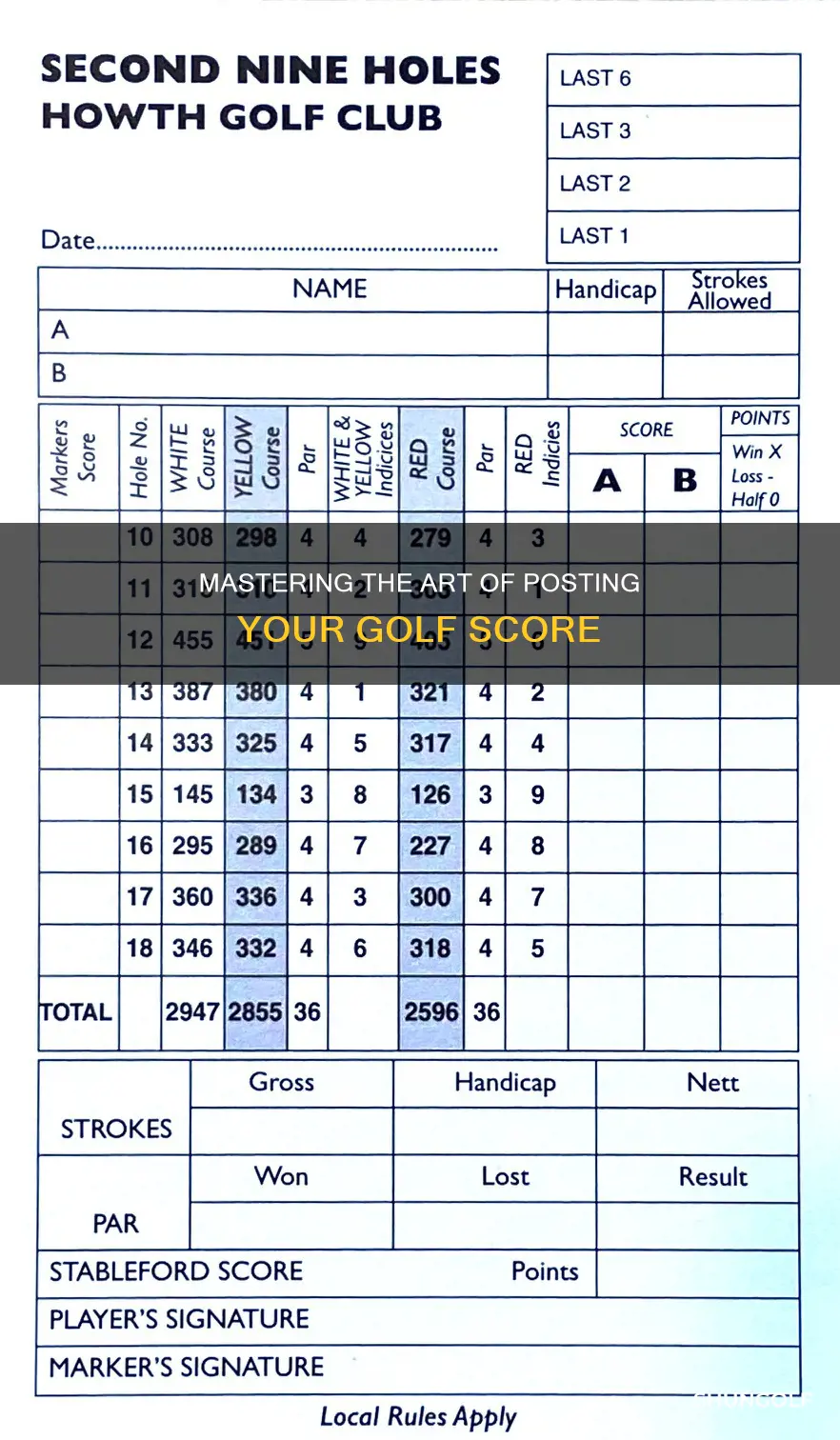 how to post a golf score