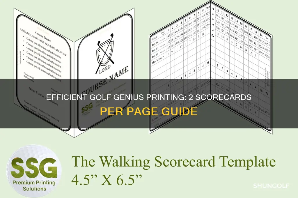 how to print 2 scorecards per page in golf genius