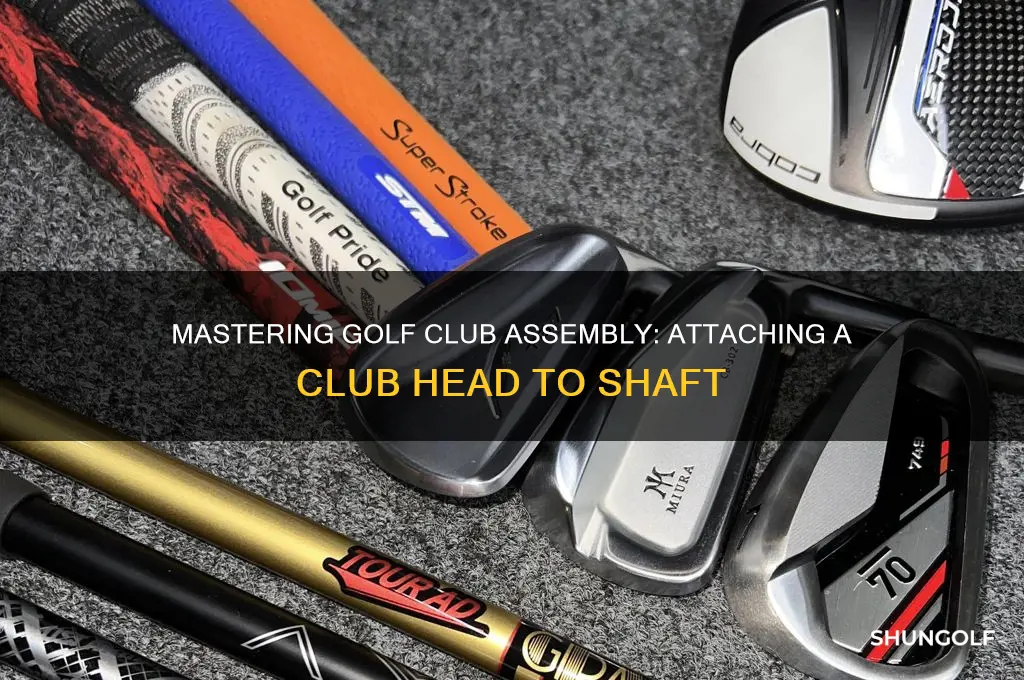 how to put a golf club head on a shaft