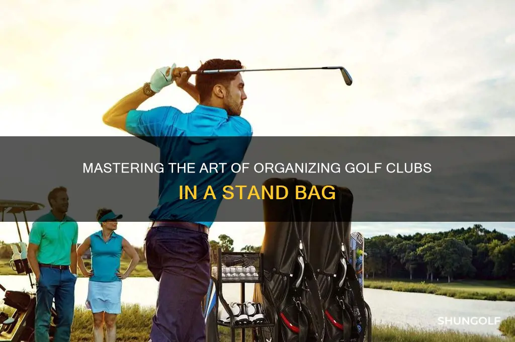 how to put golf clubs in a stand bag