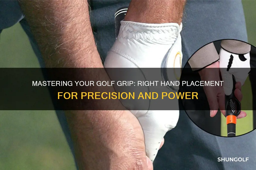 how to put the right hand on the golf club