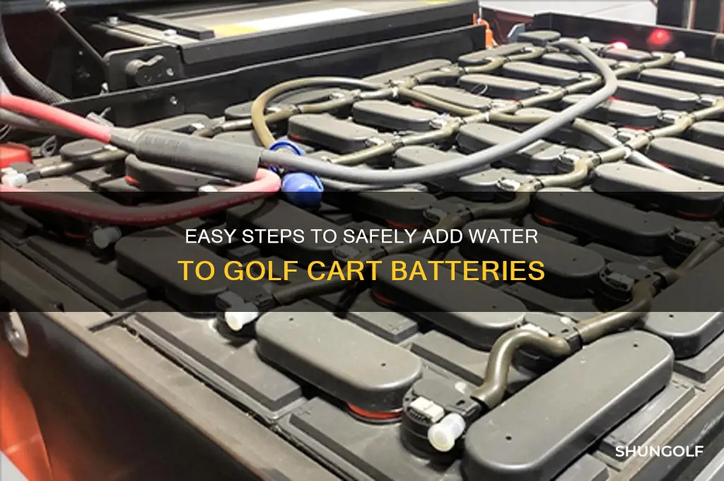 how to put water in golf cart batteries