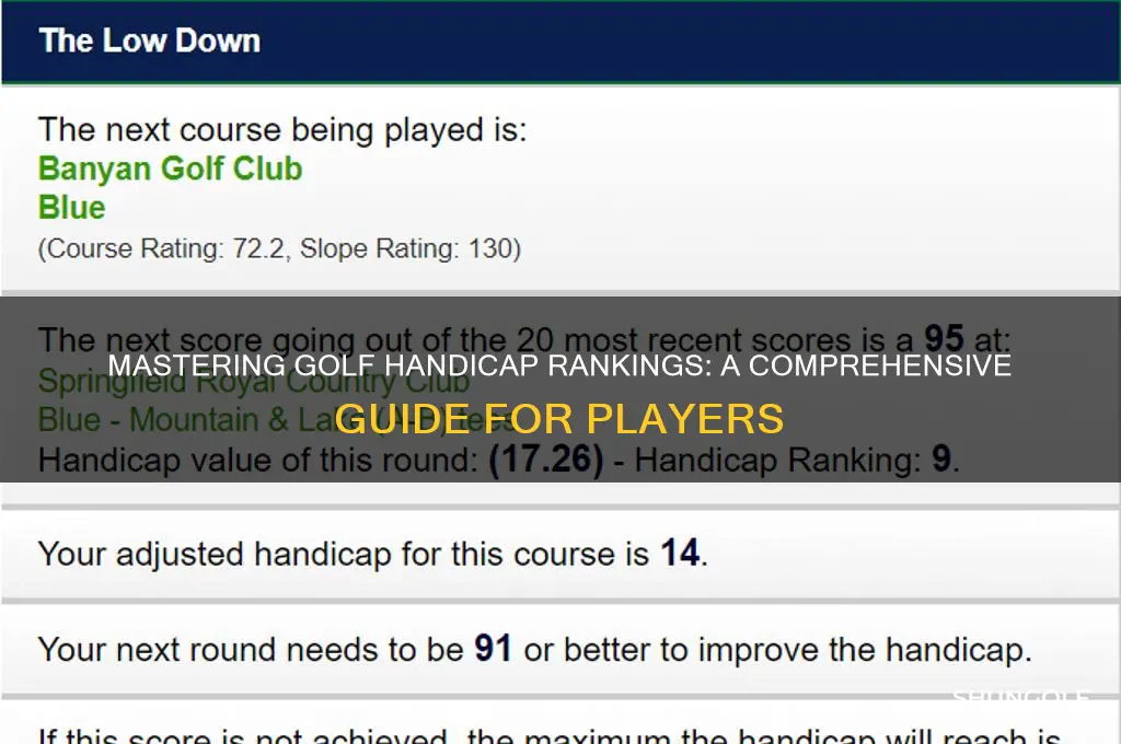 how to rank golf handicaps