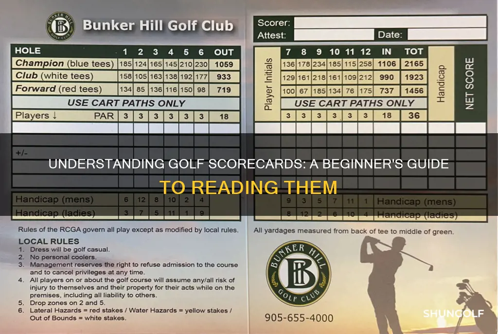 how to read a golf card