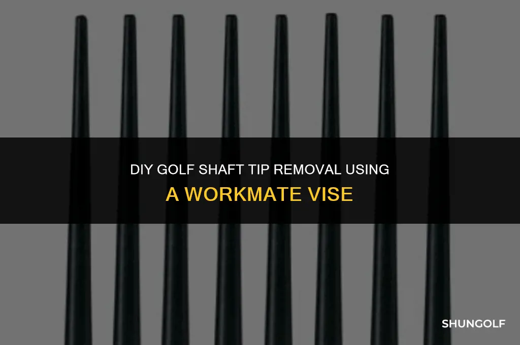 how to remove a golf shaft tip with workmate vise