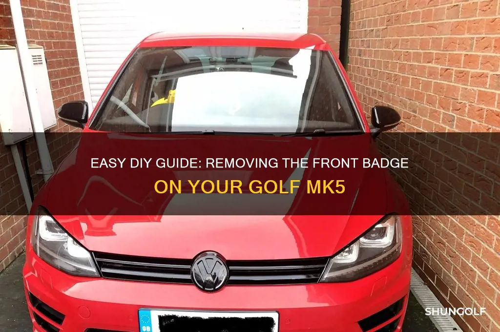 how to remove golf mk5 front badge