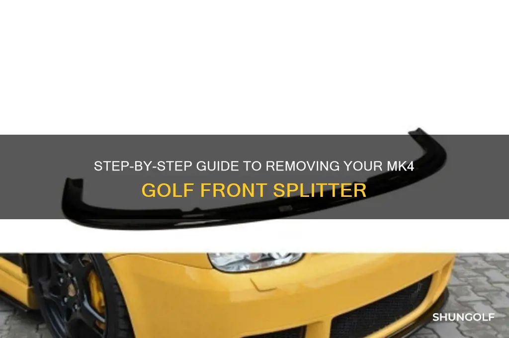 how to remove mk4 golf front splitter