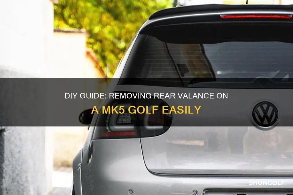 how to remove rear valance mk5 golf