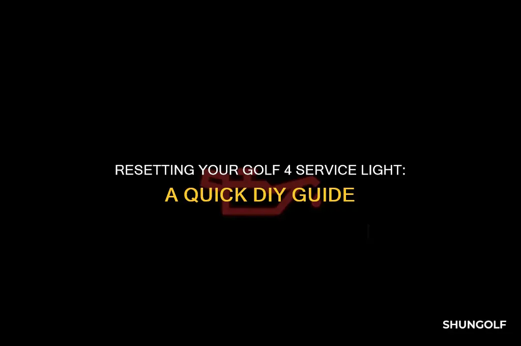 how to reset golf 4 service light