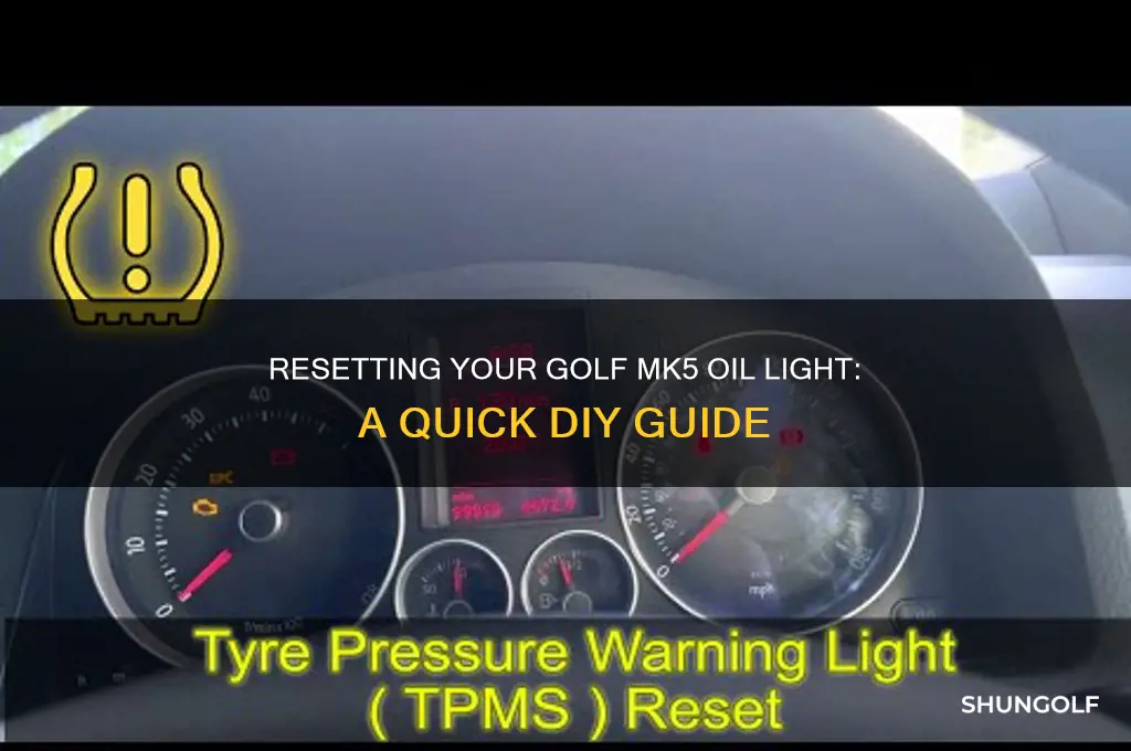 how to reset oil light on golf mk5