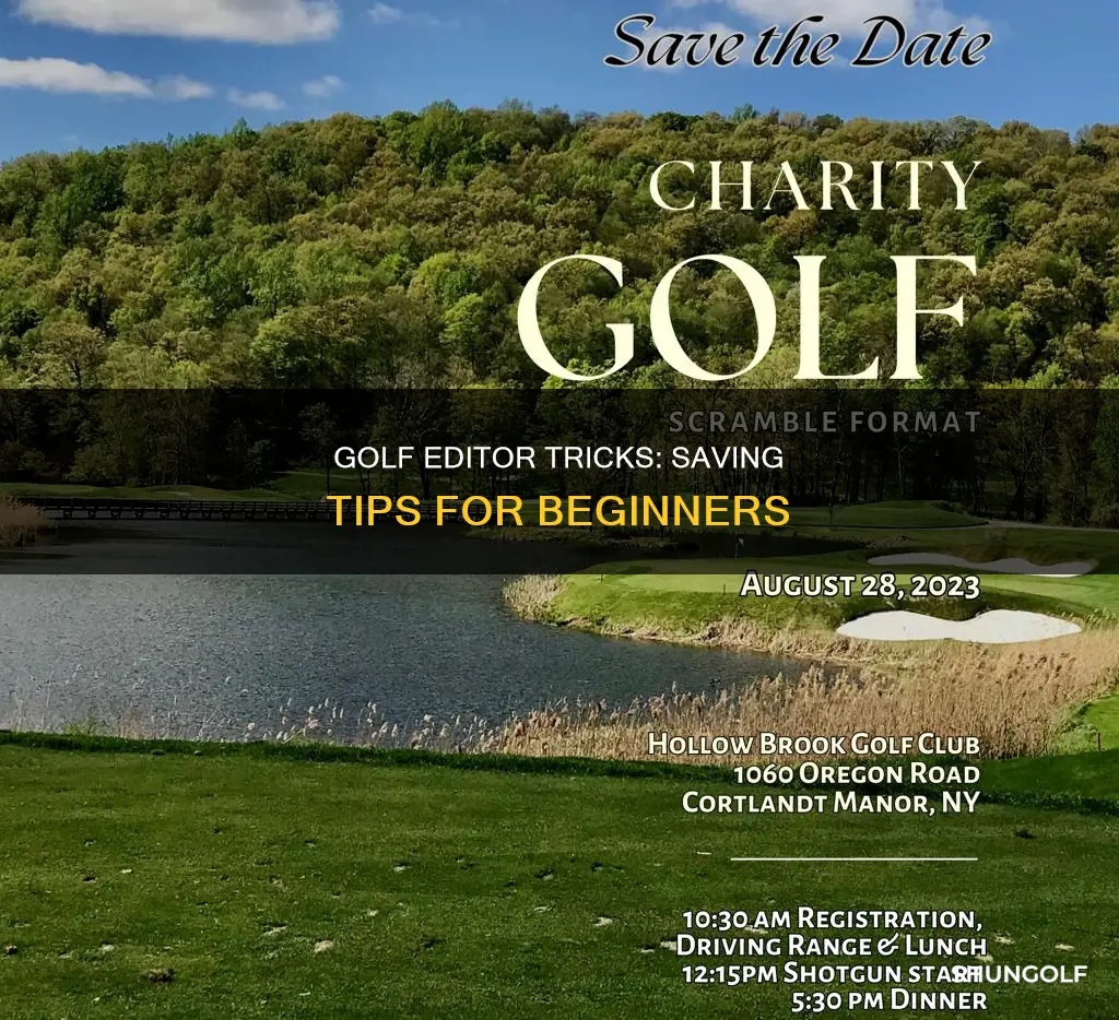 how to save editor golf it