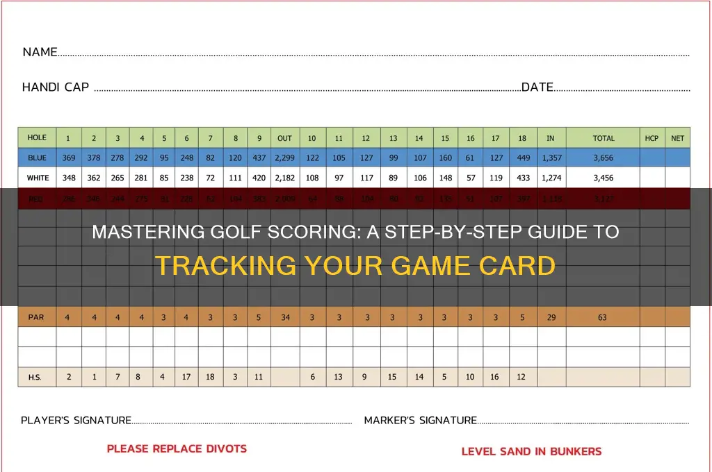 how to score a golf game card