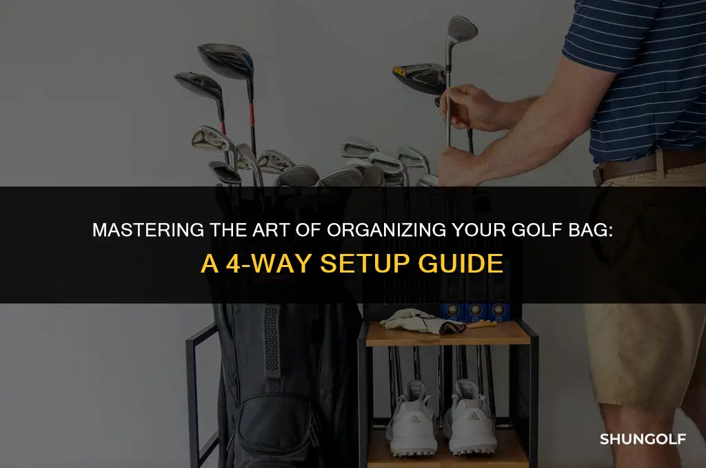 how to set up 4 way golf bag