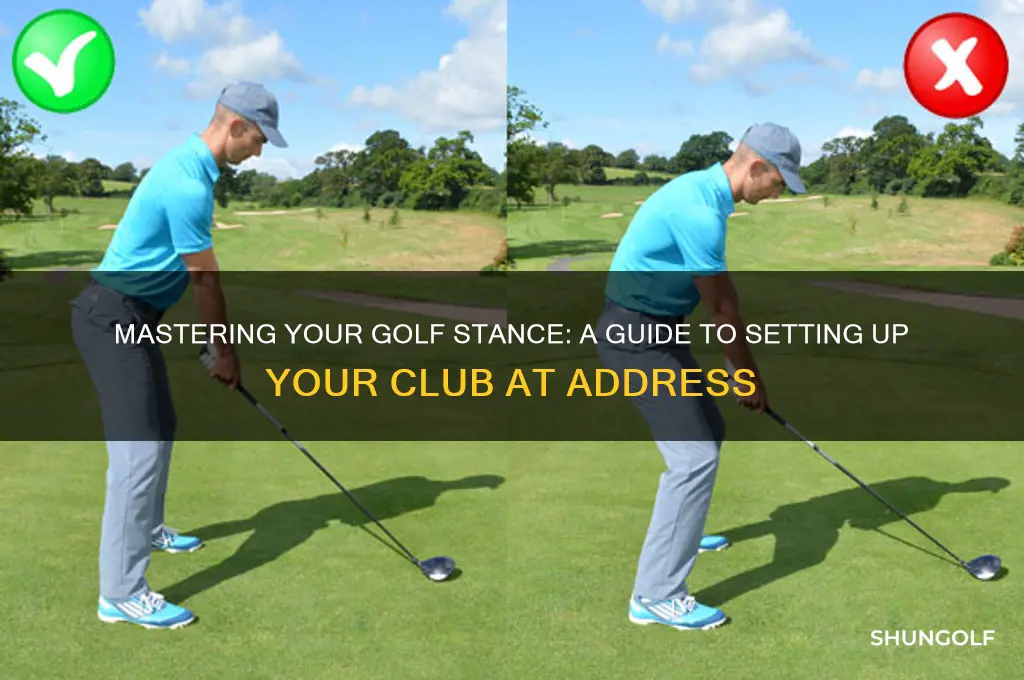 how to set up golf club at address