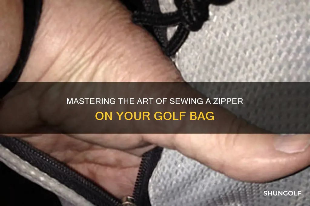 how to sew zipper on golf bay