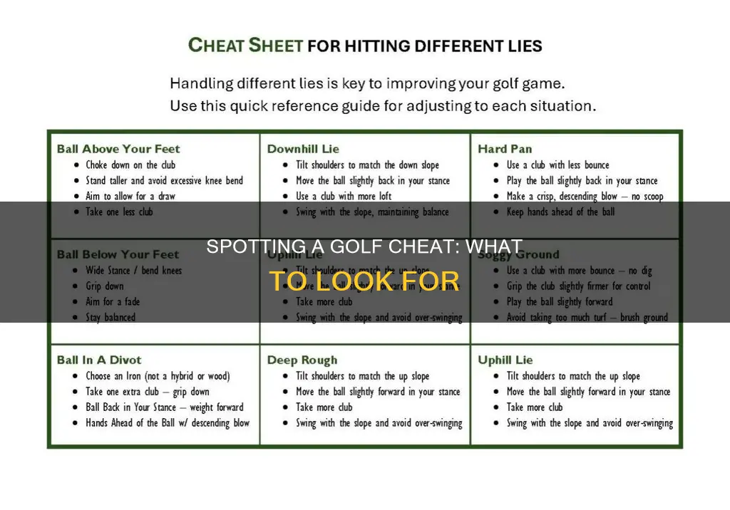 how to spot a golf cheat