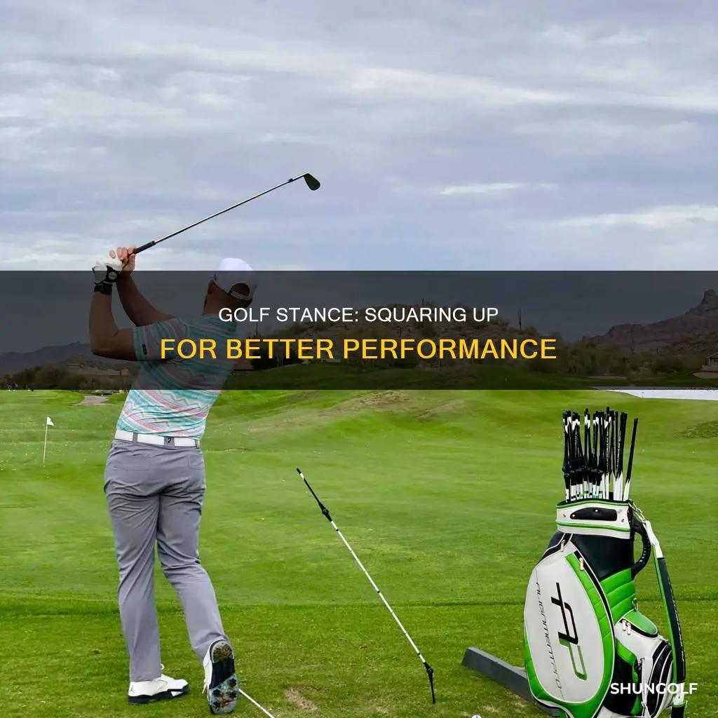 how to square up golf stance