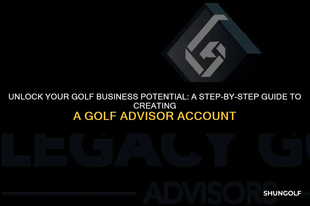 how to start a business account on golf advisor