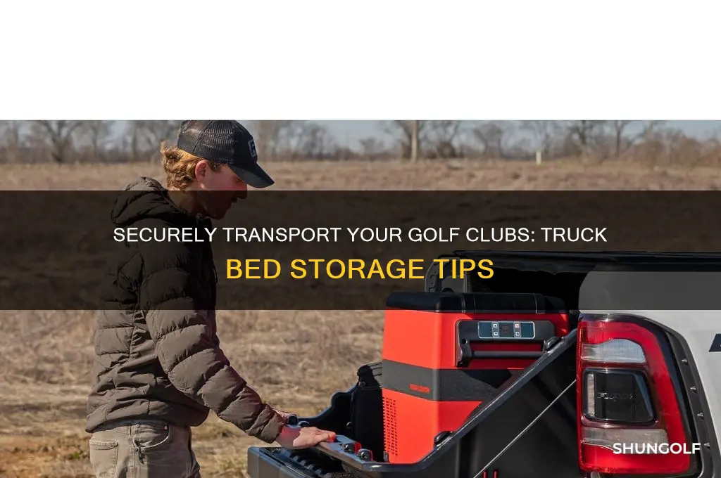 how to store golf clubs in truck bed