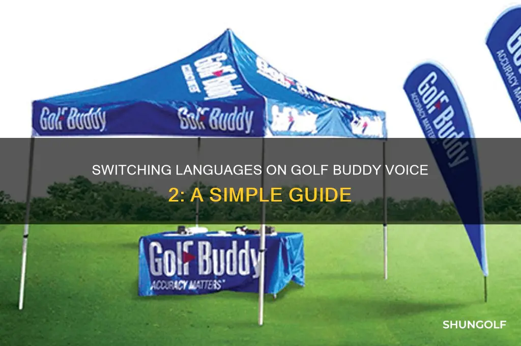 how to switch languages on a golf buddy voice 2