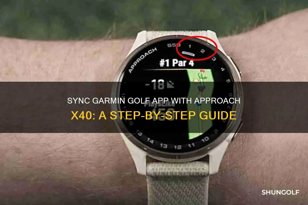 how to sync garmin golf app with approach x40