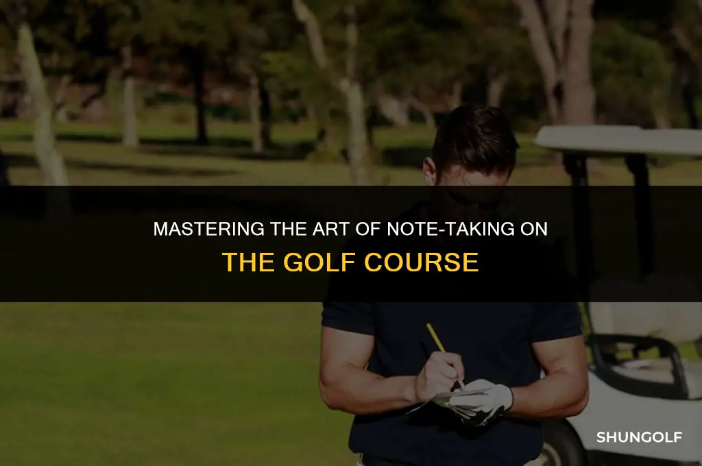 how to take notes on a golf course