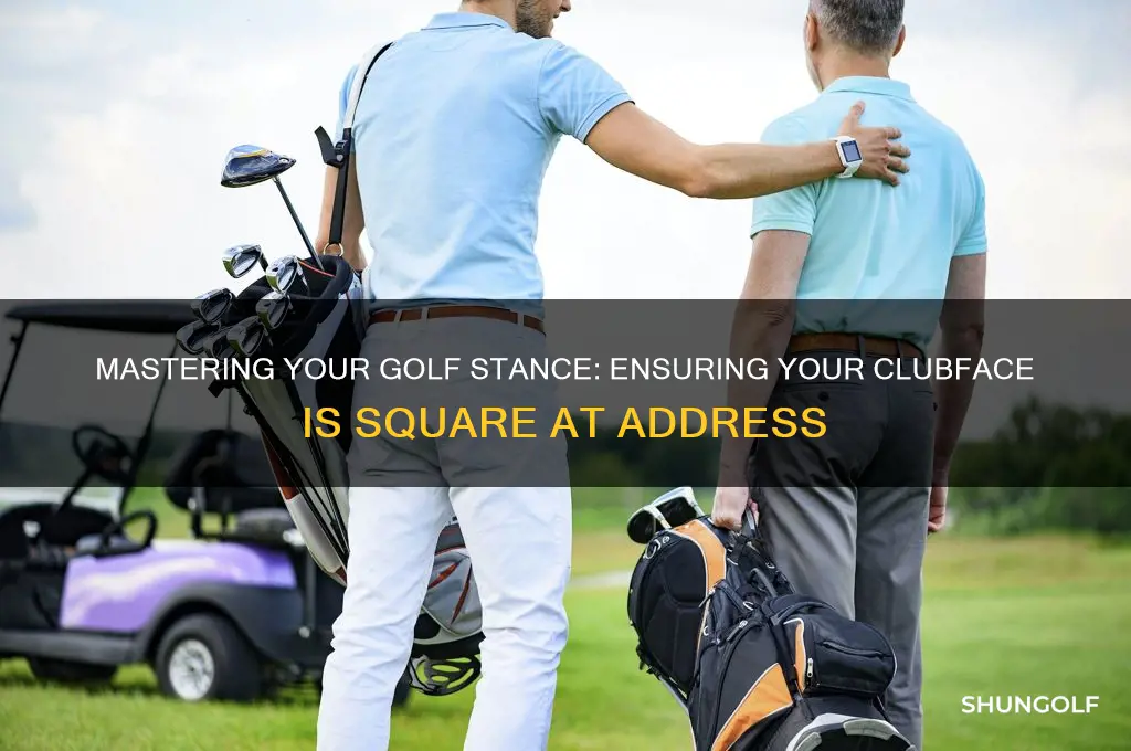 how to tell if golf club is square at address