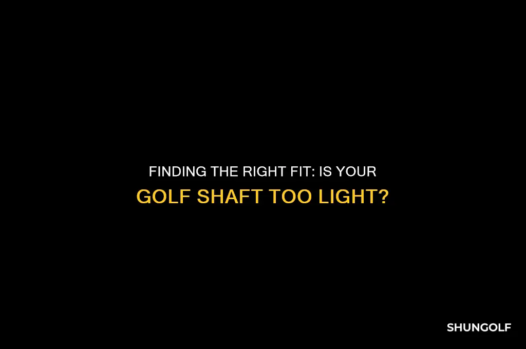 how to tell if golf shaft is too light