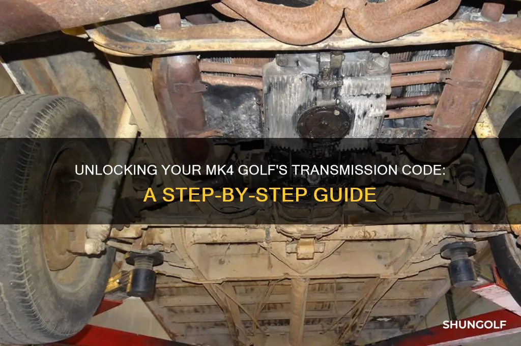 how to the transmission code on mk4 golf