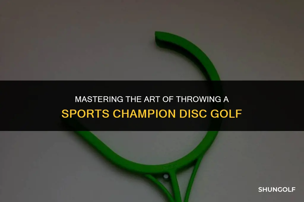 how to throw on sports champion disc golf