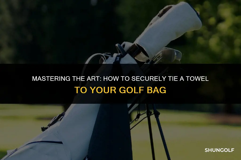 how to tie towel to golf bag