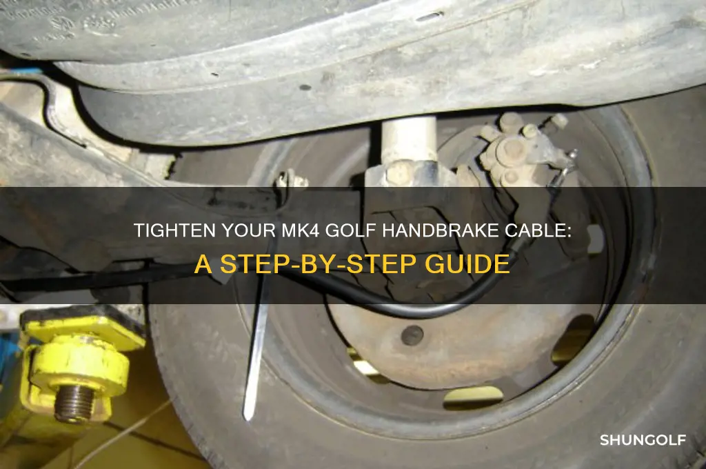 how to tighten handbrake cable mk4 golf