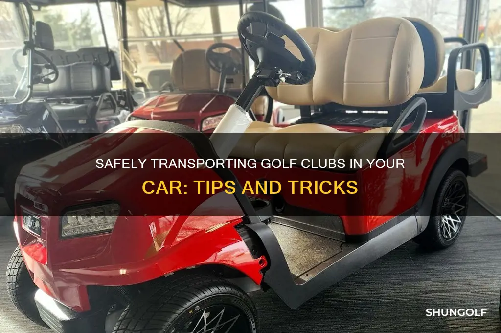 how to transport golf clubs in car