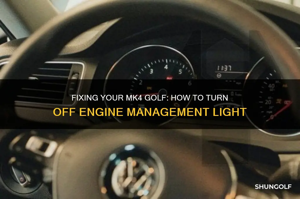 how to turn off engine management light on mk4 golf