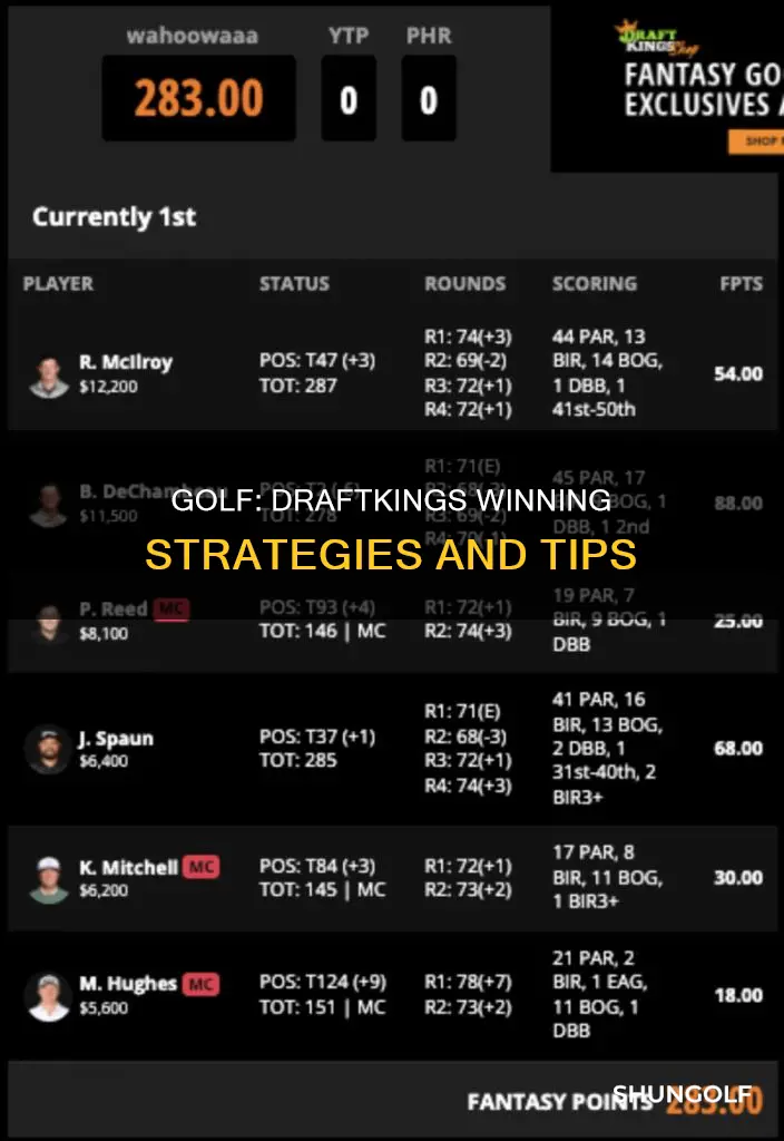 how to win at draftkings golf