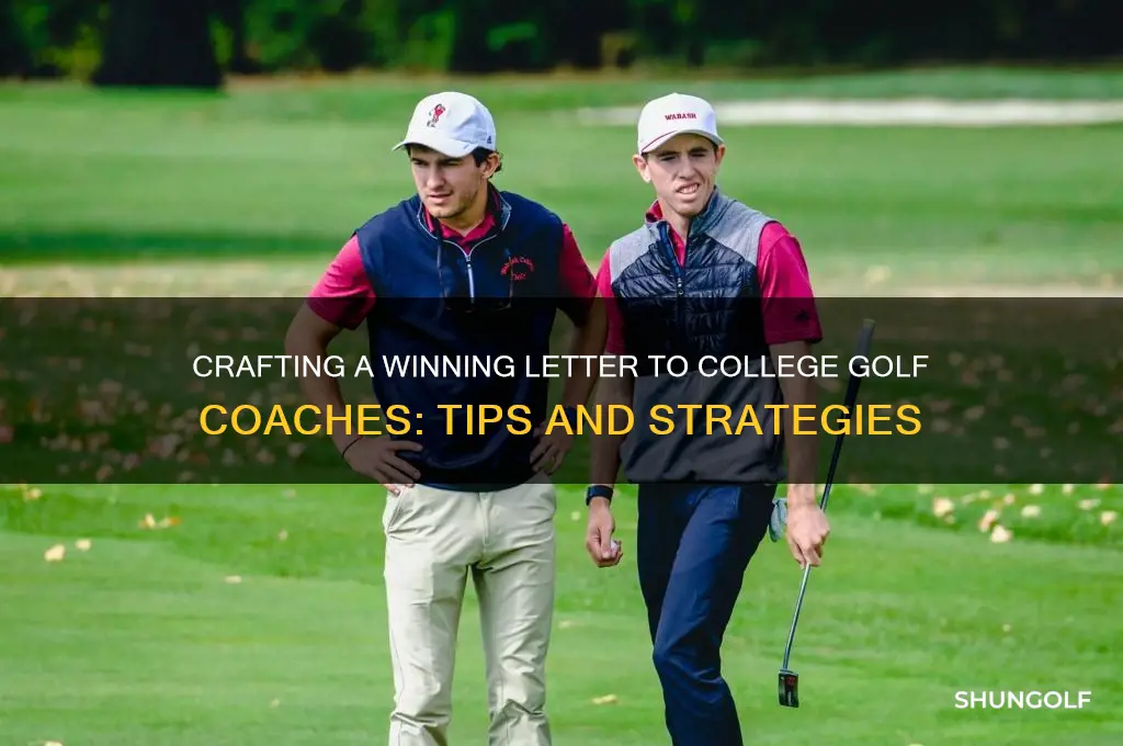 how to write a letter to a college golf coach