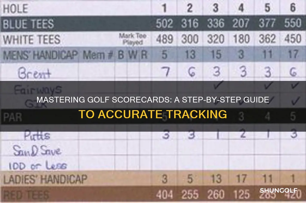 how to write a scorecard in golf