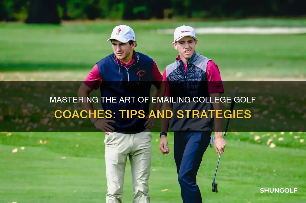 how to write an email to a college golf coach
