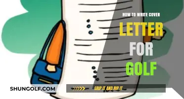 Mastering the Art of Writing a Winning Golf Cover Letter