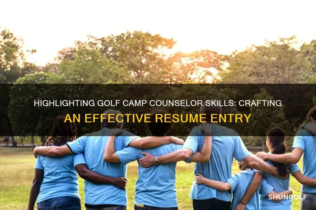 how to write golf camp counselor on resume