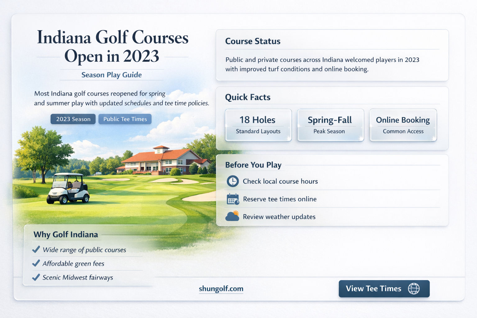 are golf course open in indiana