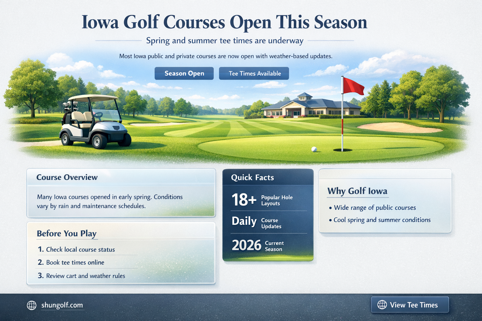 are golf course open in iowa