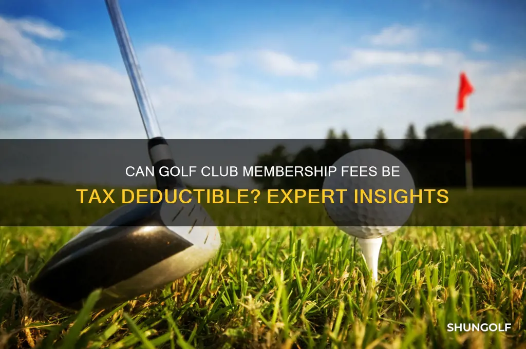 is a golf club membership tax deductible