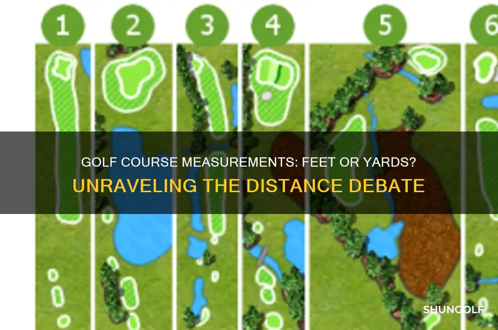 is a golf course measured in feet or yards