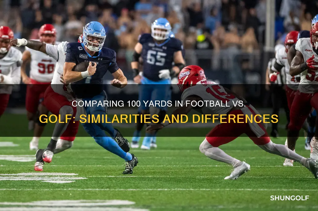is a hunder yards in football the same as golf