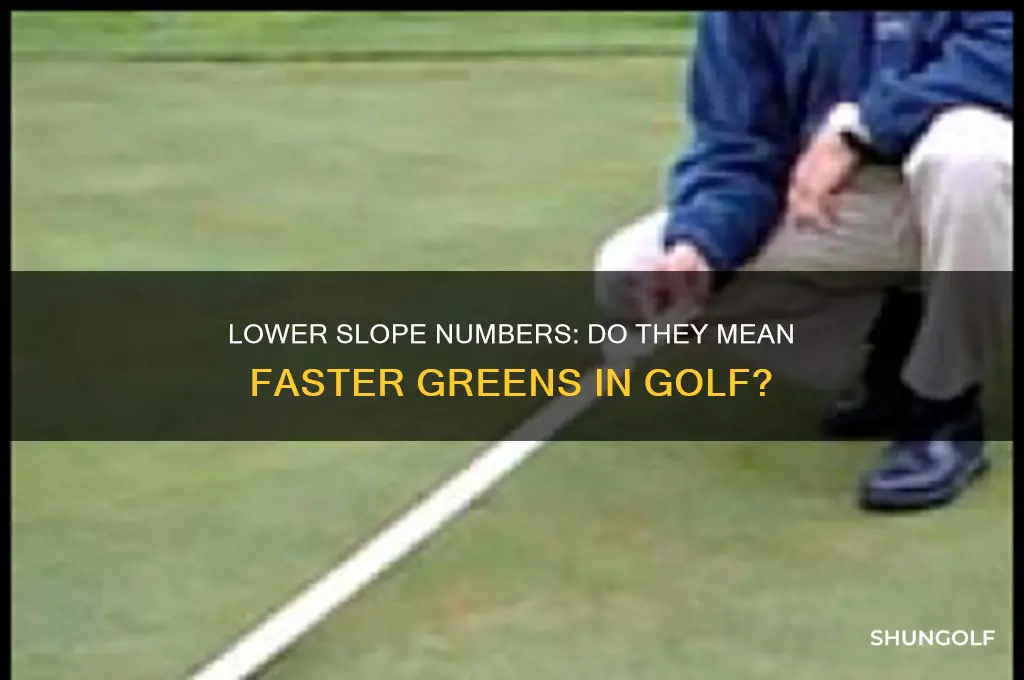 is a lower slope number a faster green in golf